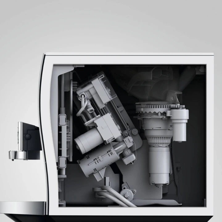 Ekspres Jura Z10 w kolorze Aluminium White - bieli z aluminium, wizualizacja wnętrza ekspresu