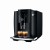Ekspres Jura E4 EA w kolorze Piano Black, zaprezentowany od prawej strony z dwiema kawami espresso, widok na pokrętło gorącej wody