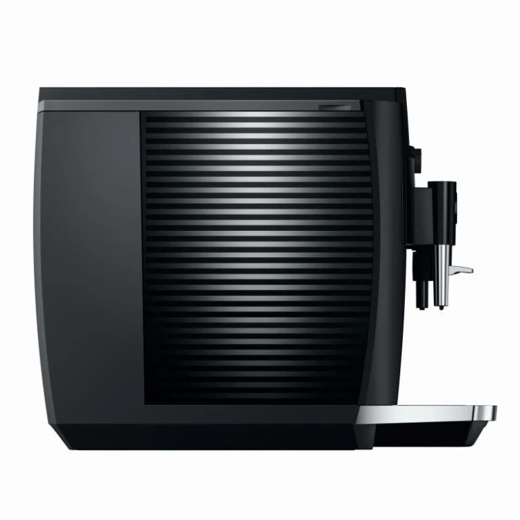 Ekspres Jura E4 EA w kolorze Piano Black, zaprezentowany widok na zbiornik wody ze wzorem w linie