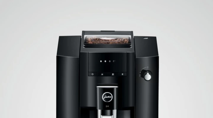 Ekspres Jura E4 EA w kolorze Piano Black, przybliżenie na ekran symboli