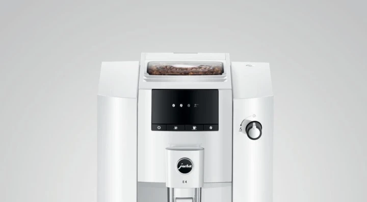 Ekspres Jura E4 EA w kolorze Piano White, przybliżenie na ekran symboli