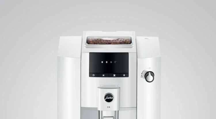 Ekspres Jura E4 EA w kolorze Piano White, przybliżenie na ekran symboli