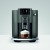 Ekspres Jura E6 EC w kolorze Dark Inox, zaprezentowany od frontu z kawą cappuccino
