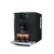 Ekspres Jura ENA 8 EC w kolorze Full Metropolitan Black, zaprezentowany od prawej strony z dwiema kawami espresso, widok na zbiornik wody