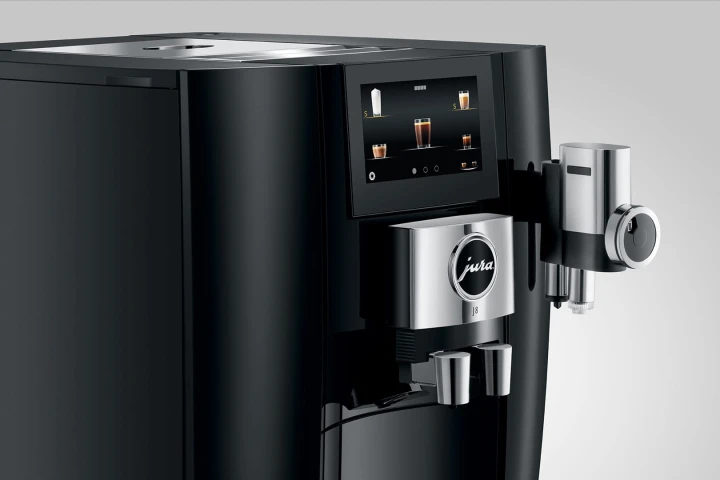 Ekspres Jura J8 w kolorze Piano Black, prezentacja ekranu dotykowego