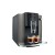 Ekspres Jura E6 EB w kolorze Dark Inox, zaprezentowany od lewej strony z dwiema kawami espresso, widok na zbiornik wody