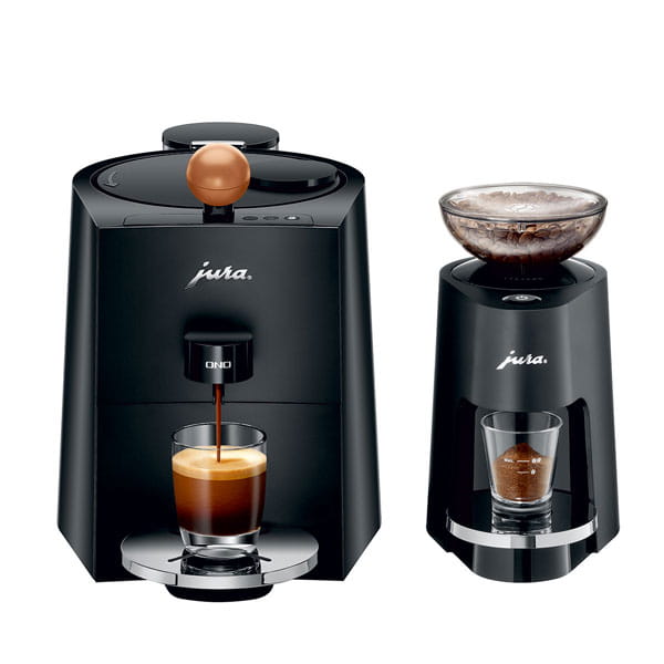 Ekspres Jura ONO w kolorze Coffee Black wraz z wolnostojącym młynkiem JURA