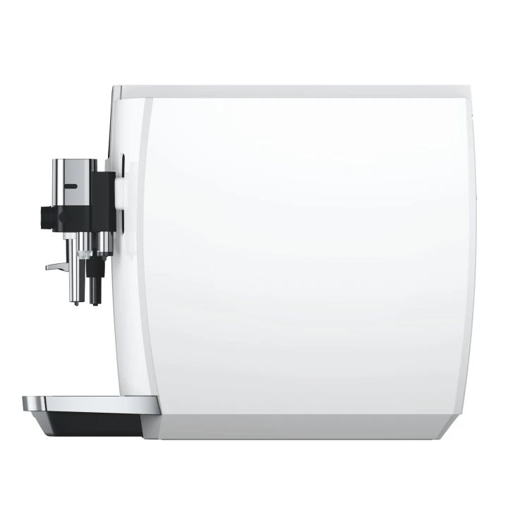 Ekspres Jura E8 EC w kolorze Piano White, prezentacja ekspresu z prawej strony