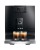 Ekspres Jura C8 EA w kolorze Piano Black, zaprezentowany od frontu z dwiema szklankami espresso