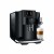 Ekspres Jura E8 EC w kolorze Piano Black, zaprezentowany z lewej strony z kawą latte macchiato, widok na zbiornik wody
