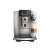 Ekspres Jura E8 ED w kolorze Midnight silver - srebrnym, zaprezentowany ze szklanką kawy latte macchiato
