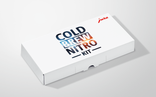 Prezentacja opakowania zawierającego zestaw Cold Brew Nitro KIT od lewej strony