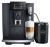 Ekspres Jura E8 ED w kolorze Cosmic Black, zaprezentowany z kawą latte macchiato oraz chłodziarką Cool Control