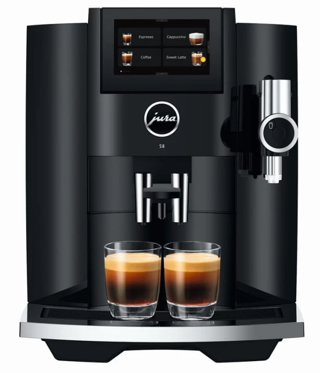 Ekspres Jura S8 EB w kolorze Piano Black, trzecia generacja