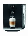Ekspres Jura ENA 8 EC w kolorze Full Metropolitan Black, zaprezentowany z kawą latte macchiato