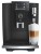 Ekspres Jura E8 ED w kolorze Piano Black, zaprezentowany z kawą latte macchiato